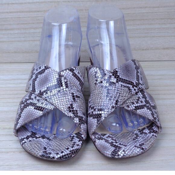 Clark Caroleigh Erin‎ Block Heeled Sandal Snake Pattern Womens Size 9.5 - Picture 1 of 7
